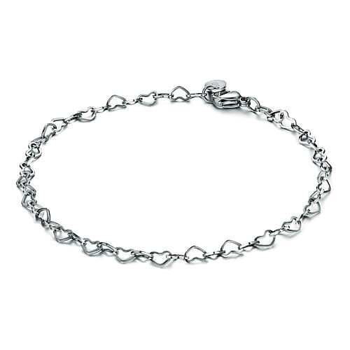 Armband mit Herzgliederkette, rostfreier Edelstahl – hypoallergen, 16–19 cm 1