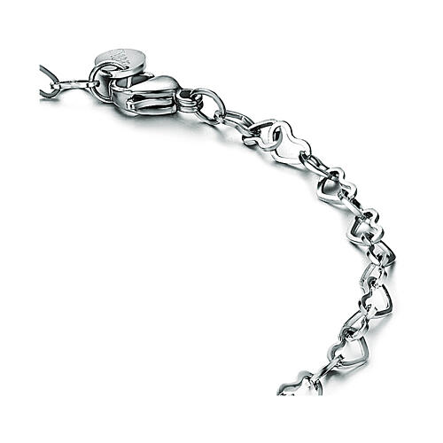 Pulsera cadena con corazones acero hipoalergénico 2