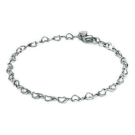 Bracciale catenina a cuori acciaio ipoallergenico
