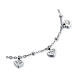 Bracelet with white rhinestone heart-shaped charms, stainless steel s3