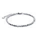 Bracciale acciaio perline ematite rodiata sfaccettata 4 mm s1