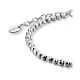 4mm faceted rhodium-plated hematite bead steel bracelet s2