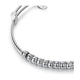 Spring bracelet with hypoallergenic stainless steel beads and rings