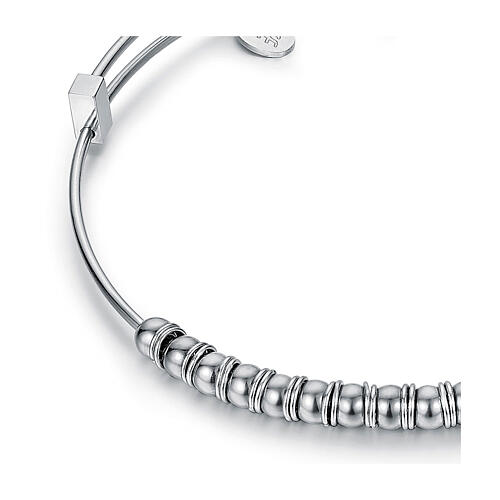 Bracciale molla sfere anellini acciaio ipoallergenico 2