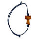 Bracelet corde bleue Carlo Acutis croix tau s2