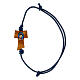 Bracciale corda blu Carlo Acutis croce tau s1