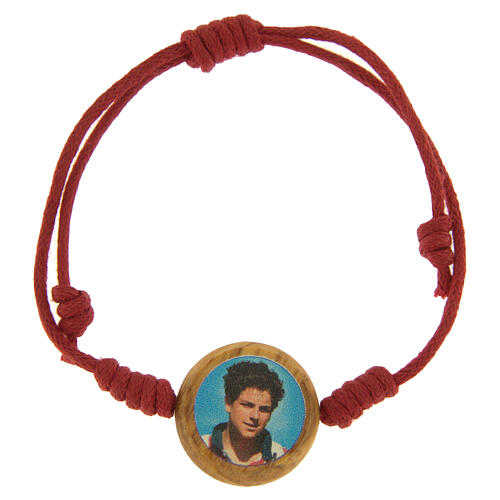 Blessed Carlo Acutis bracelet with red cord 1