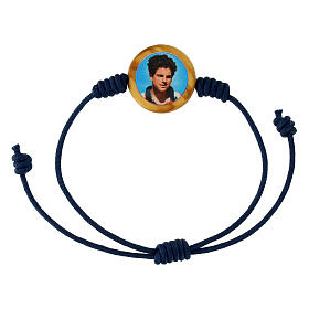 Pulsera cuerda Carlo Acutis azul