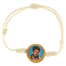 Pulsera cuerda Carlo Acutis blanca