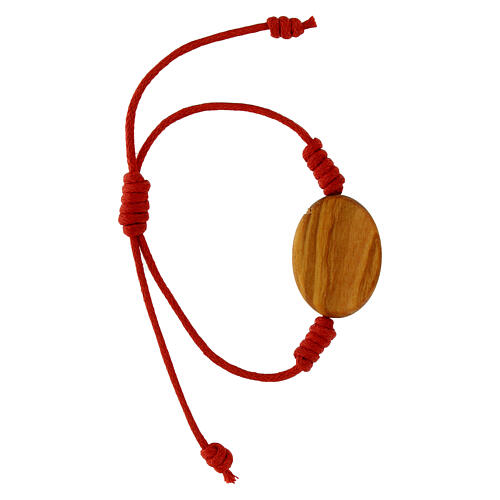 Verstellbares rotes Armband mit Carlo Acutis Druck 2