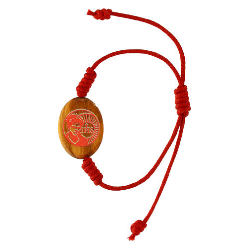 Carlo Acutis print bracelet, adjustable red cord 1