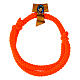 Pulsera naranja de cuerda con Tau madera olivo Carlo Acutis s1