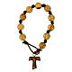 Single decade rosary bracelet with tau cross, knots and 0.4 in Assisi olivewood beads s1