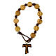 Decade rosary bracelet tau with olive wood 1 cm beads Assisi s1