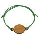 Jubilee bracelet of green adjustable rope, olivewood medal, Monastery of the Poor Clare Nuns of Albano Laziale s3