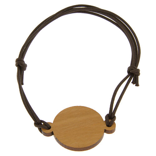 Jubilee adjustable bracelet of brown adjustable rope, olivewood medal, Monastery of the Poor Clare Nuns of Albano Laziale 3