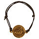 Jubilee adjustable bracelet of brown adjustable rope, olivewood medal, Monastery of the Poor Clare Nuns of Albano Laziale s1