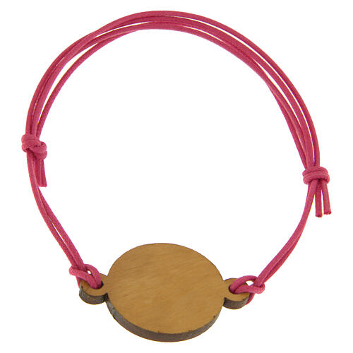 Jubiläums-Armband rosa verstellbar Olivenholz Klarissenkloster Albano Laziale 3