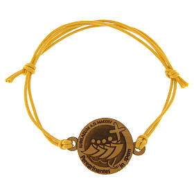 Bracelet Jubilé réglable corde jaune bois olivier