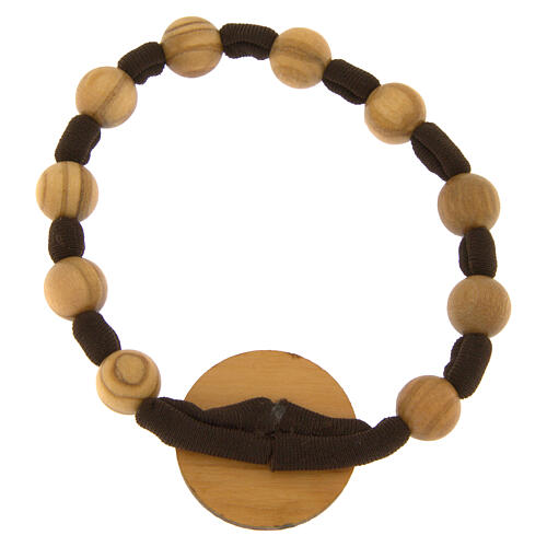 Elastic Jubilee bracelet with official logo and olivewood beads, Monastery of the Poor Clare Nuns of Albano Laziale 3