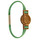 Jubilee bracelet of green flat rope, olivewood medal, Monastery of the Poor Clare Nuns of Albano Laziale s1