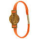 Orange Jubilee bracelet of flat rope, olivewood medal, Monastery of the Poor Clare Nuns of Albano Laziale s1