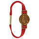 Jubilee bracelet, red flat rope and olivewood medal, Monastery of the Poor Clare Nuns of Albano Laziale s1