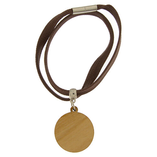 Jubilee necklace, brown flat rope and olivewood pendant, Monastery of the Poor Clare Nuns of Albano Laziale 3