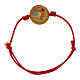 Adjustable red bracelet with Jubilee 2025 official logo, olivewood medal of 0.8 in s1