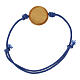 Pulsera cuerda azul Jubileo 2025 colgante 2 cm madera de olivo s2