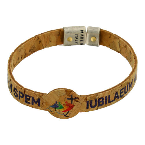 Bracciale Giubileo 2025 in sughero chiusura metallo 20 cm 1