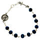 Bracciale grani legno blu medaglia croce ancora argentati Giubileo Endless s1