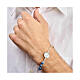 Bracciale grani legno blu medaglia croce ancora argentati Giubileo Endless s2