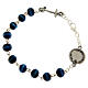 Bracciale grani legno blu medaglia croce ancora argentati Giubileo Endless s3