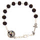 Pulsera granos madera caoba medalla cruz ancla plateadas Jubileo Endless s1