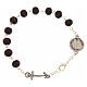 Pulsera granos madera caoba medalla cruz ancla plateadas Jubileo Endless s3