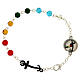 Jubilee bracelet with colourful crystal beads, medal and anchor-shaped cross, by Endless s1