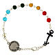 Jubilee bracelet with colored crystal beads, Endless anchor cross medal s3