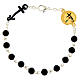 Jubilee bracelet with black faceted beads, golden medal of Jubilee 2025, by Endless s1