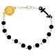 Jubilee bracelet with black faceted beads, golden medal of Jubilee 2025, by Endless s3