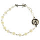 Bracciale Giubileo acciaio grani bianchi medaglia croce ancora Endless s1