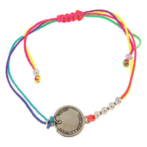 Pulsera ajustable hilo multicolor medalla Jubileo plateada Endless 3