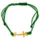 Bracciale regolabile filo verde croce ancora dorata Endless s3