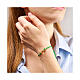Bracciale regolabile filo verde croce ancora dorata Endless s4