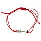Adjustable bracelet by Endless, silver anchor-shaped cross, red rope s1