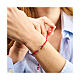 Endless silver anchor cross adjustable bracelet with red thread s2