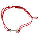 Endless silver anchor cross adjustable bracelet with red thread s3