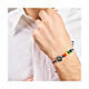 Pulsera hilo azul granos coloreados madera logotipo Jubileo Endless s2