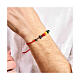 Bracelet fil rouge grains bois colorés croix ancre noire Endless s2