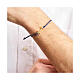 Endless golden anchor cross bracelet with adjustable blue thread s2